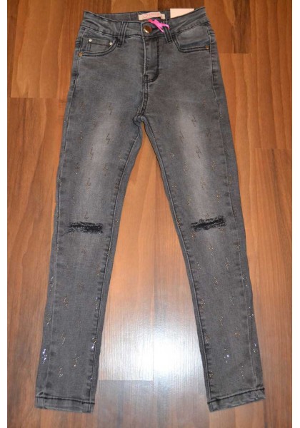 Чёрные,Джинсовые брюки- СКИННИ  для девочек подростков оптом, Размеры 134-164 см .Фирма GRACE.Венгрия
